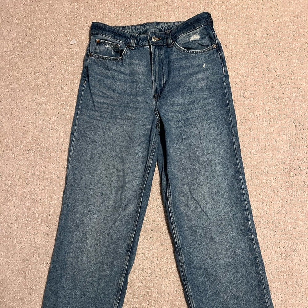 H&M Straight Wide Leg Jeans, Size 6